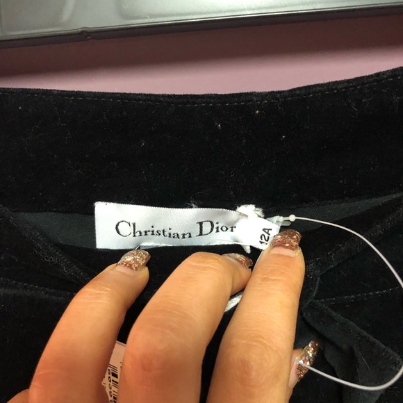 CHRISTIAN DIOR black velvet pants AUTHENTIC - Picture 2 of 4